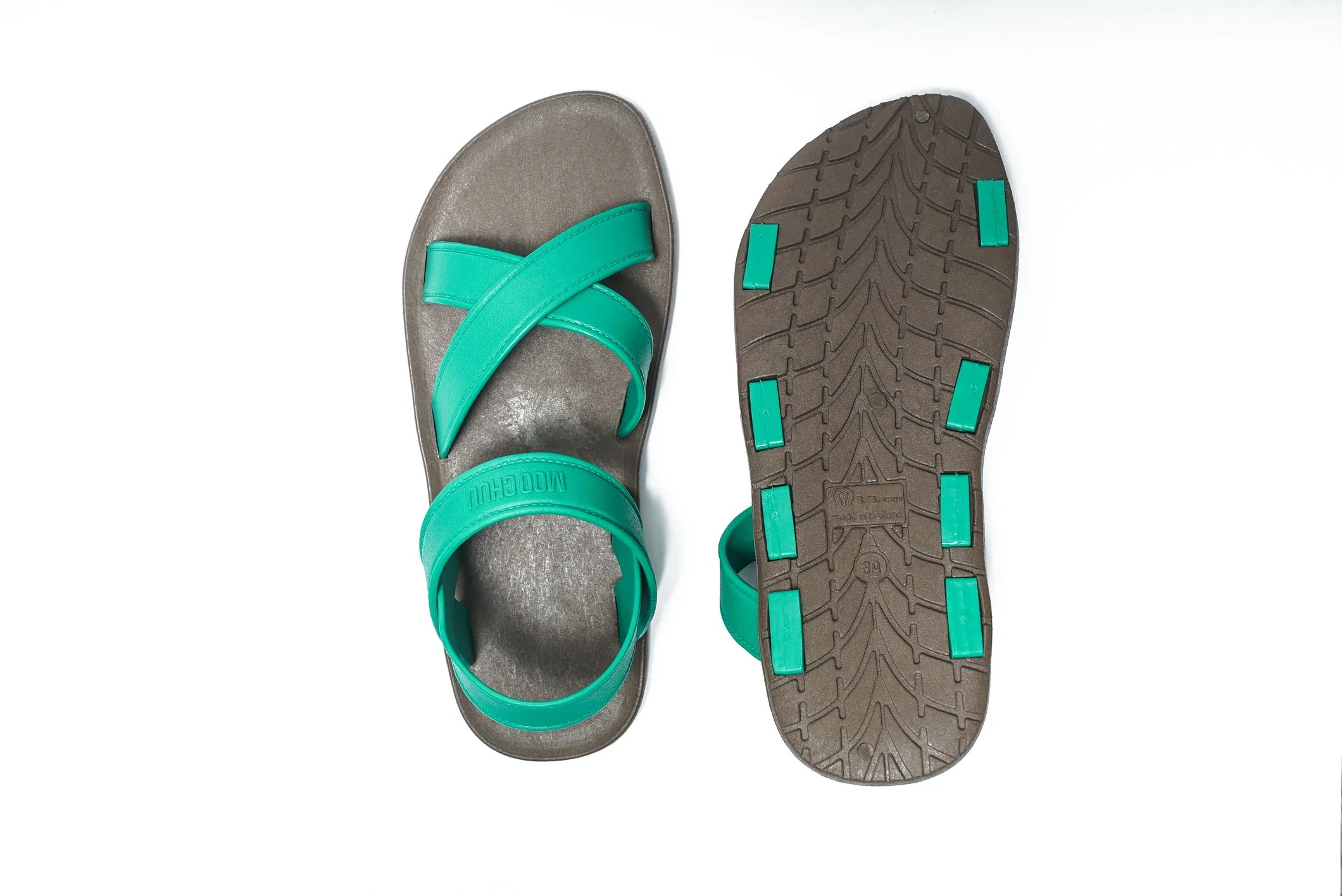 Cross Plus Brown Sole Green Strap