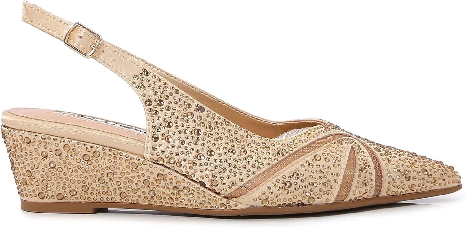 DANIELA Rhinestone Wedge Slingback
