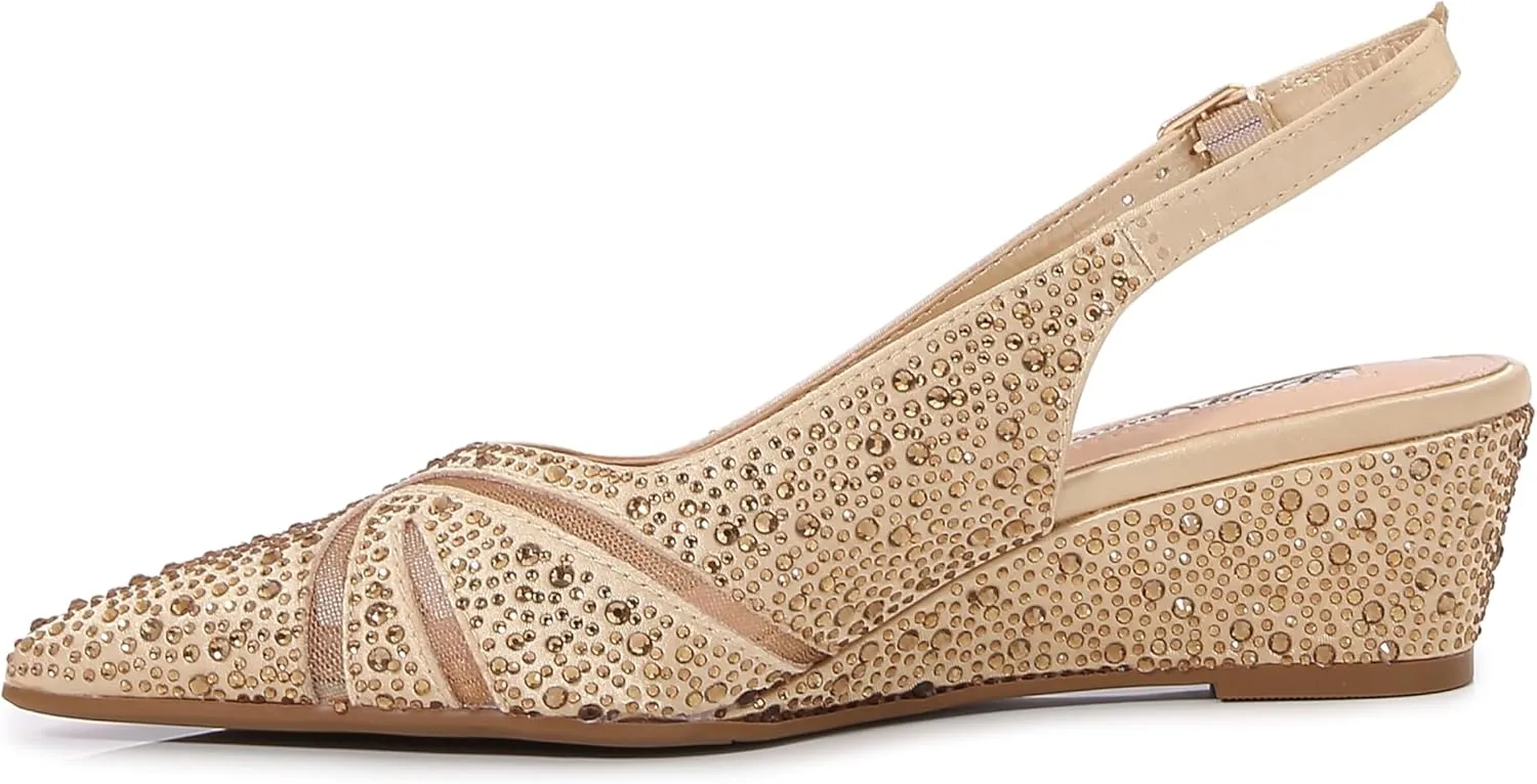 DANIELA Rhinestone Wedge Slingback