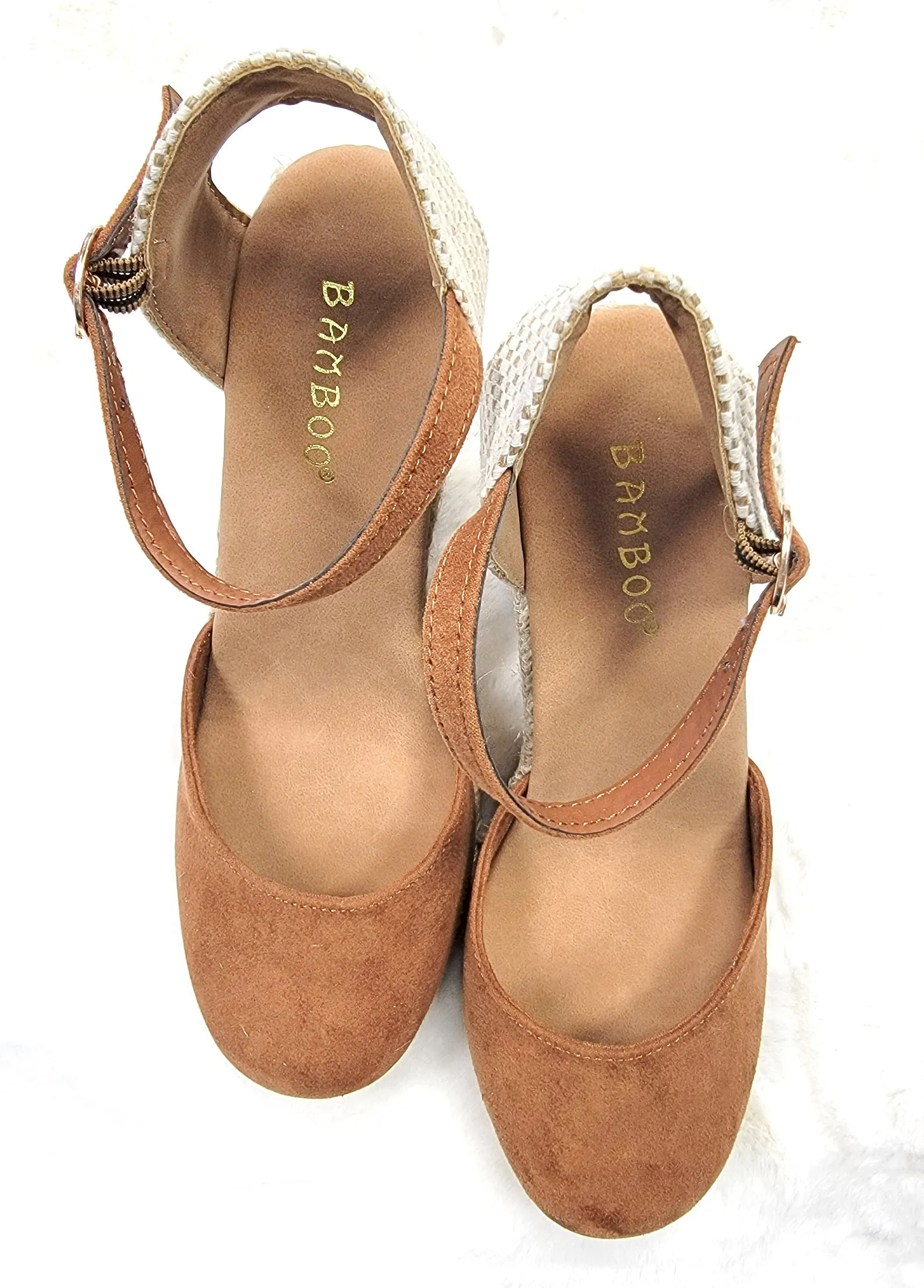 Dark Camel closed toe wedge