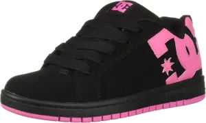 DC boys Court Graffik Youth Low Top Skate Shoe, Black/Pink, 2.5 Little Kid US