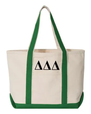 Delta Delta Delta Clover Boat Tote - Large