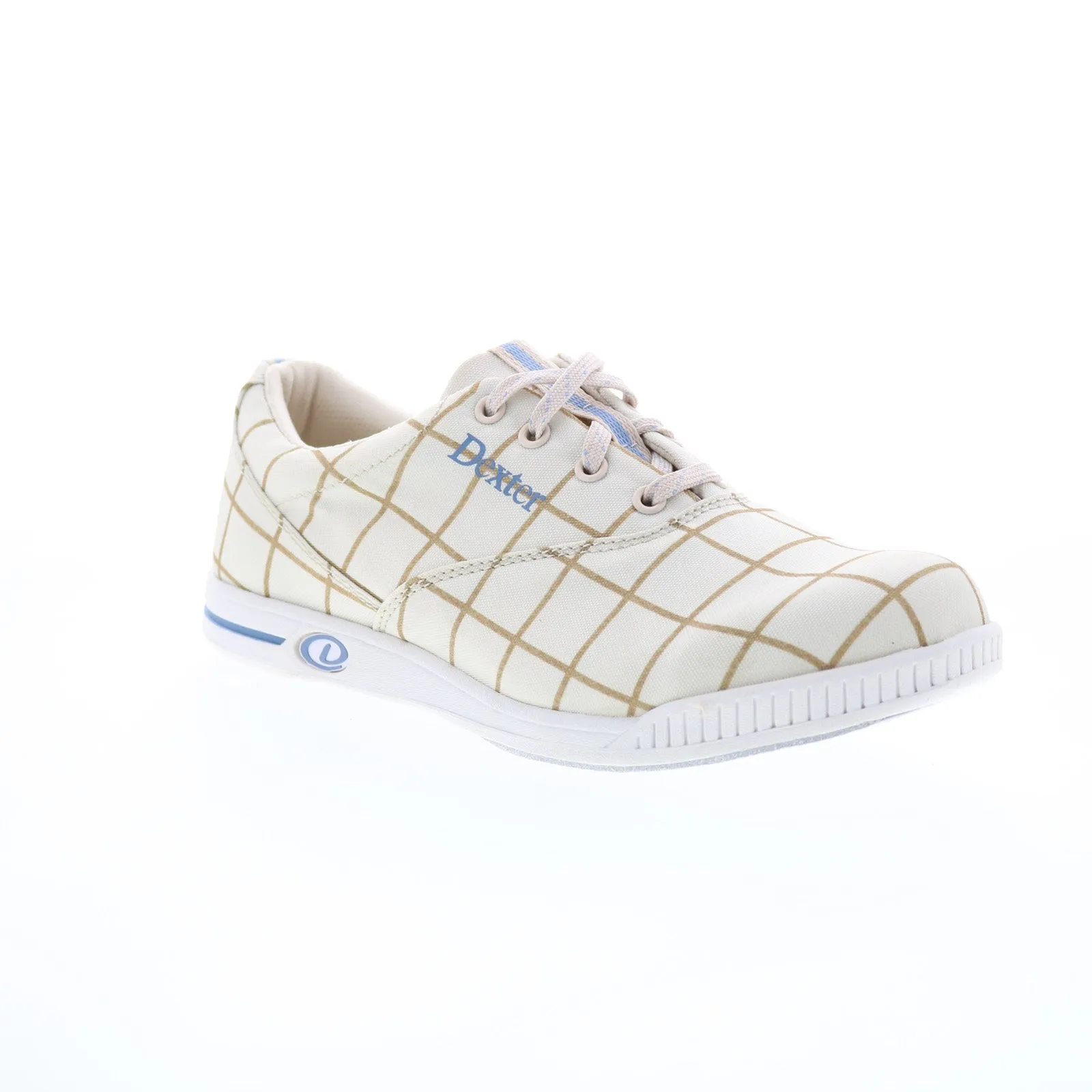 Dexter Kerrie DW0000635 Womens Beige Canvas Lace Up Athletic Bowling Shoes
