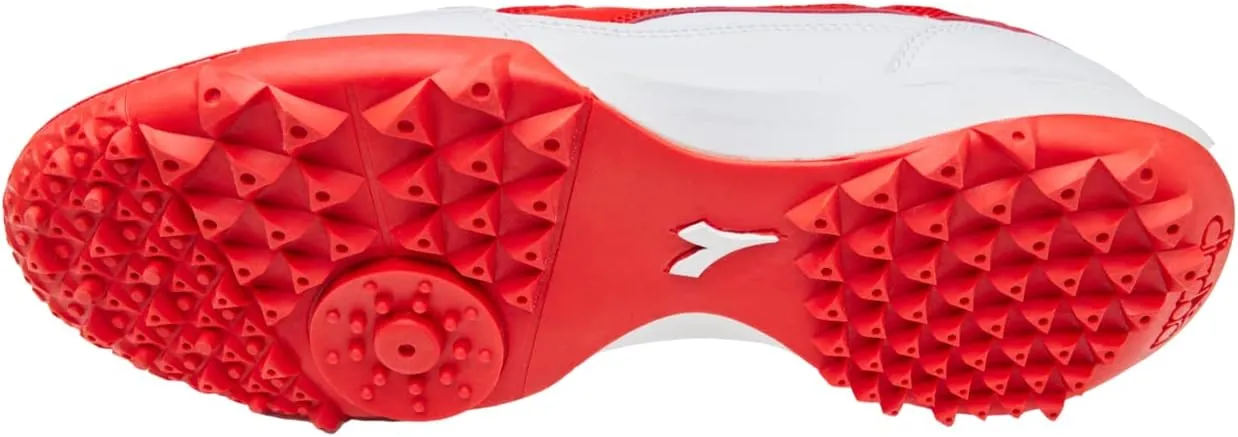 Diadora Calcetto LT Turf Soccer Shoes - Full Grain Leather, Enhanced Cushioning, Anti-Wear Rubber, Synthetic Turf, Optimal Traction and Stability