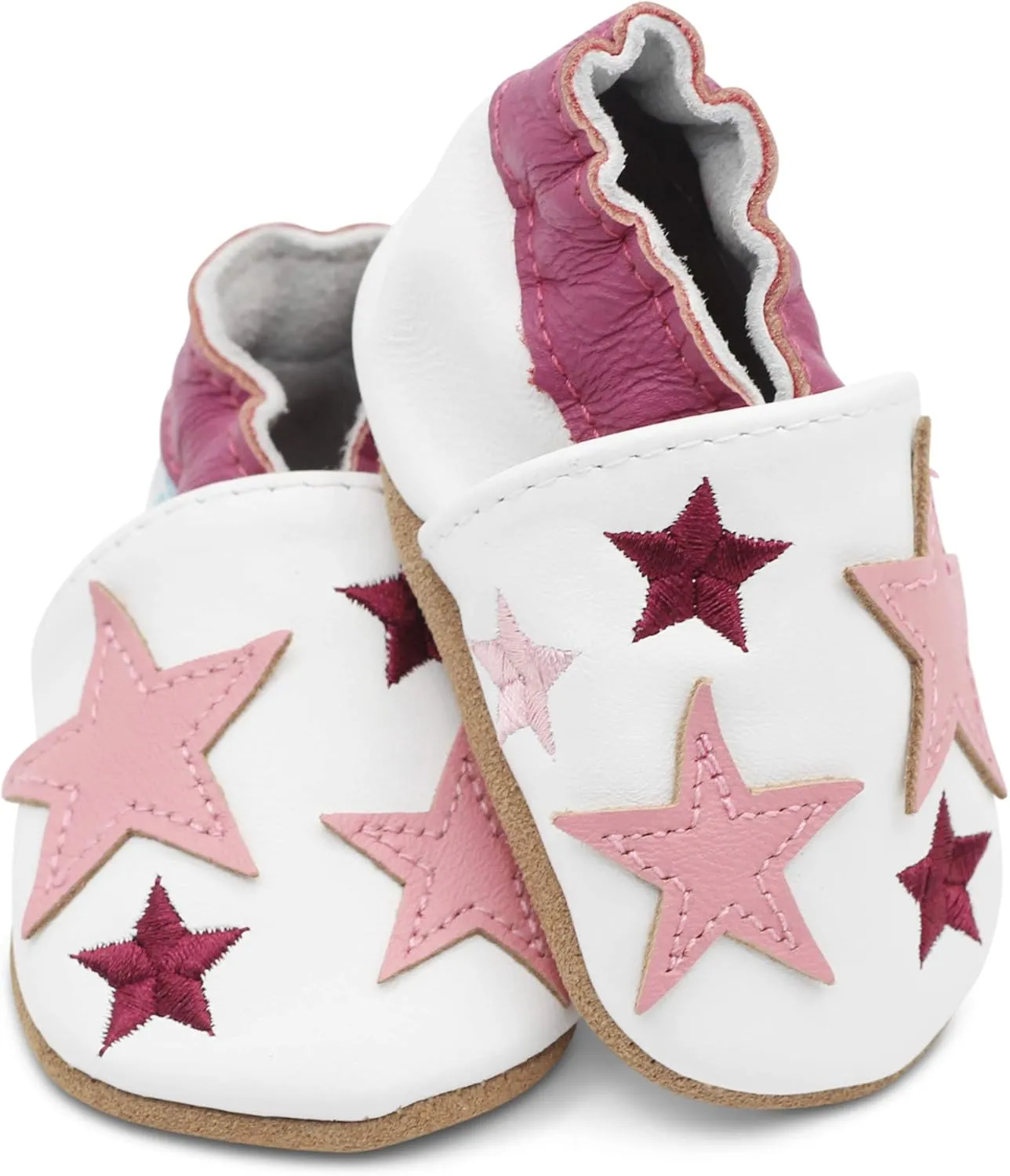 Dotty Fish Girls Infant and Toddler Shoes – Barefoot-Friendly, Non-Slip Suede Sole, Podiatrist Recommended, Breathable Baby-Safe Leather, British Brand – Fits 0–4 Years