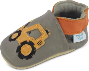 Dotty Fish Infant and Toddler Soft Leather Shoes – Barefoot-Friendly, Non-Slip Suede Sole, Podiatrist Recommended, Breathable Baby-Safe Leather, British Brand – Fits 0–5 Years