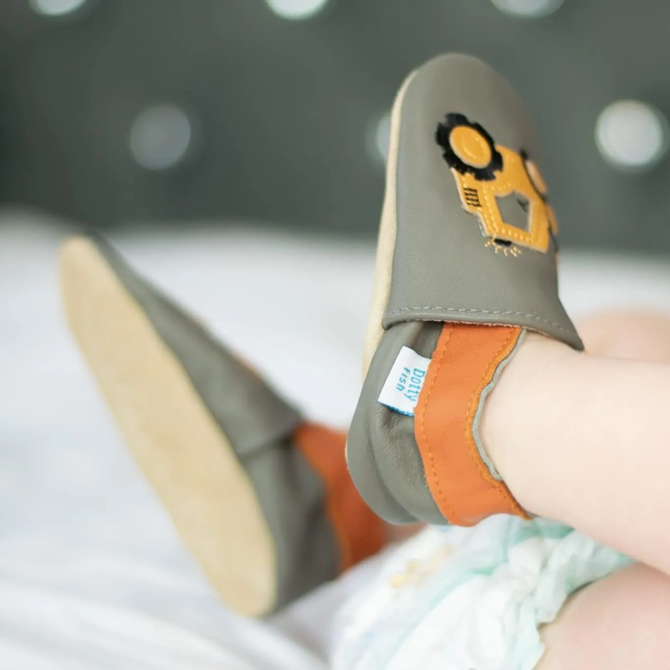 Dotty Fish Infant and Toddler Soft Leather Shoes – Barefoot-Friendly, Non-Slip Suede Sole, Podiatrist Recommended, Breathable Baby-Safe Leather, British Brand – Fits 0–5 Years
