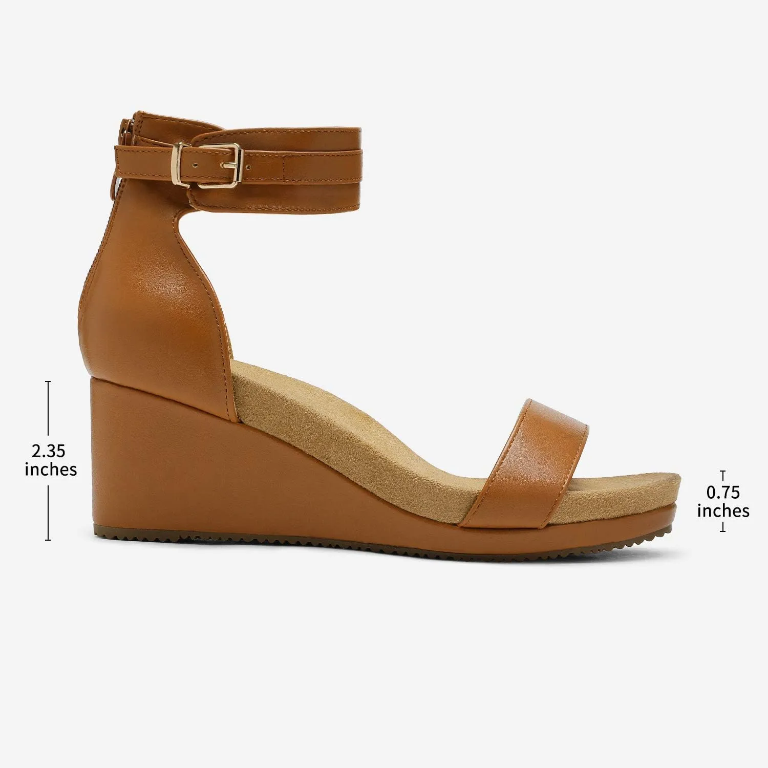 DREAM PAIRS Women's Open Toe Buckle Ankle Strap Platform Wedge Sandals Summer Shoes.