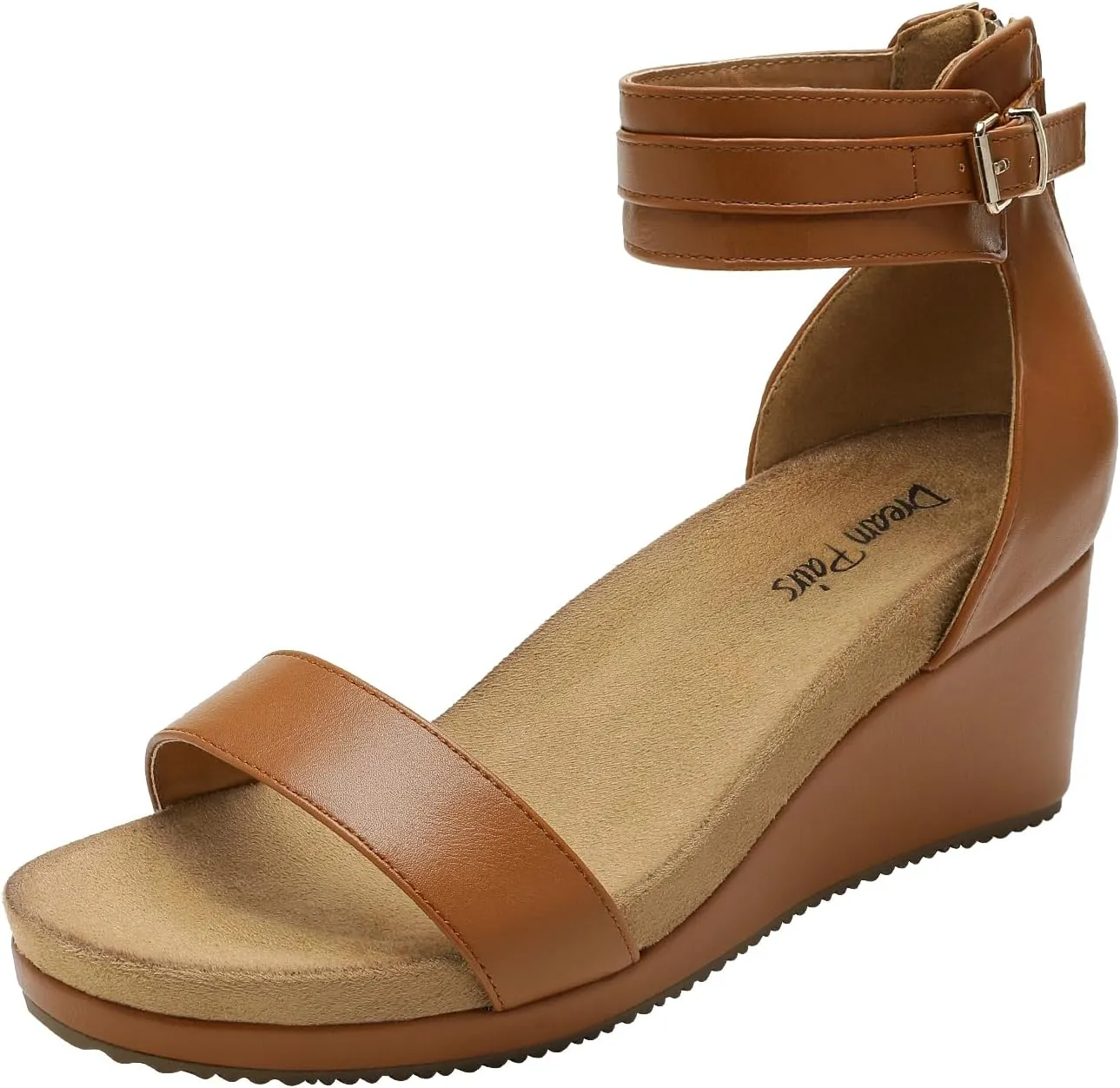 DREAM PAIRS Women's Open Toe Buckle Ankle Strap Platform Wedge Sandals Summer Shoes.