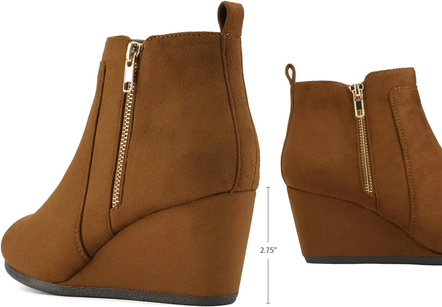 DREAM PAIRS Women's Suede Low Wedges Ankle Boots