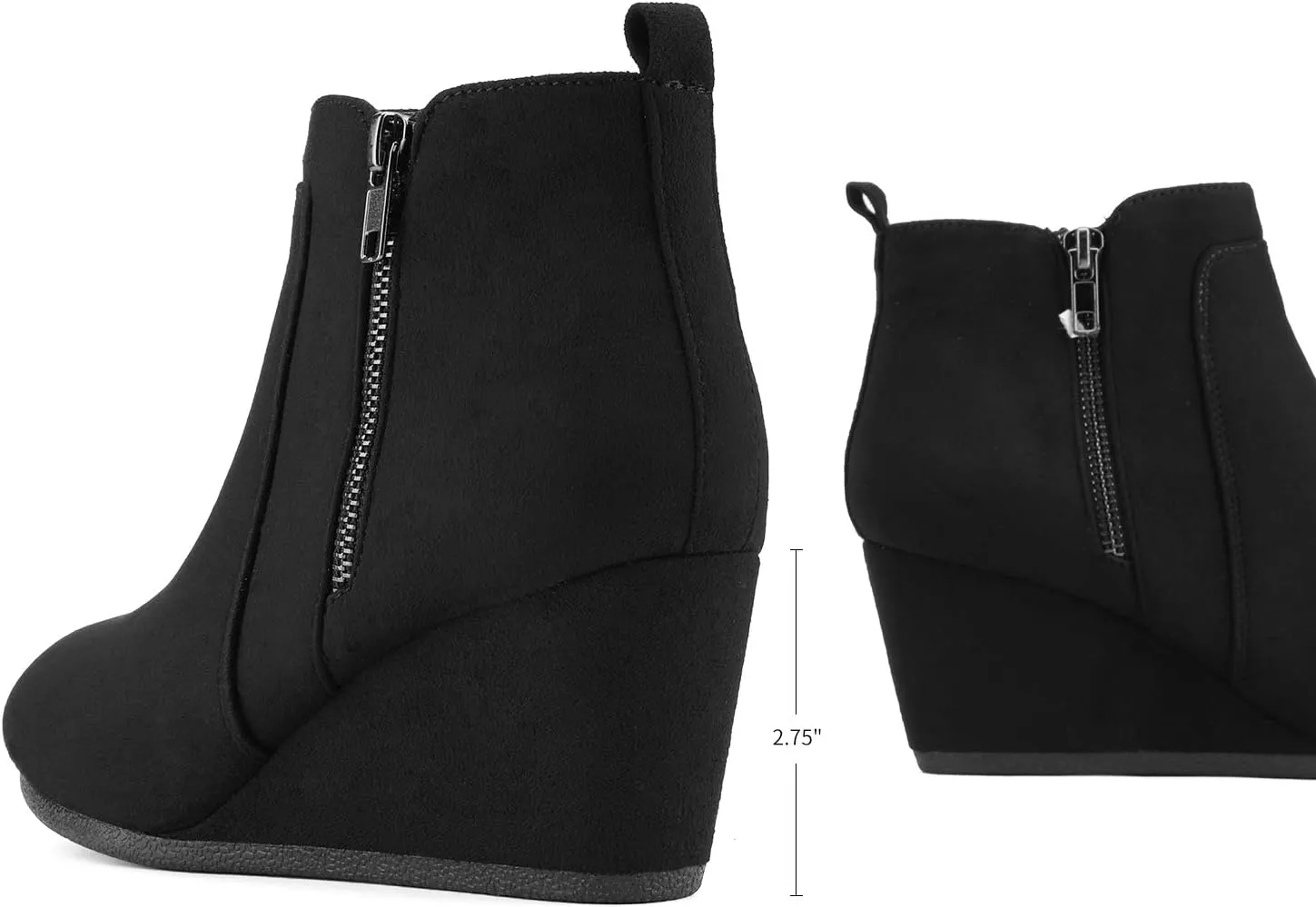 DREAM PAIRS Women's Suede Low Wedges Ankle Boots
