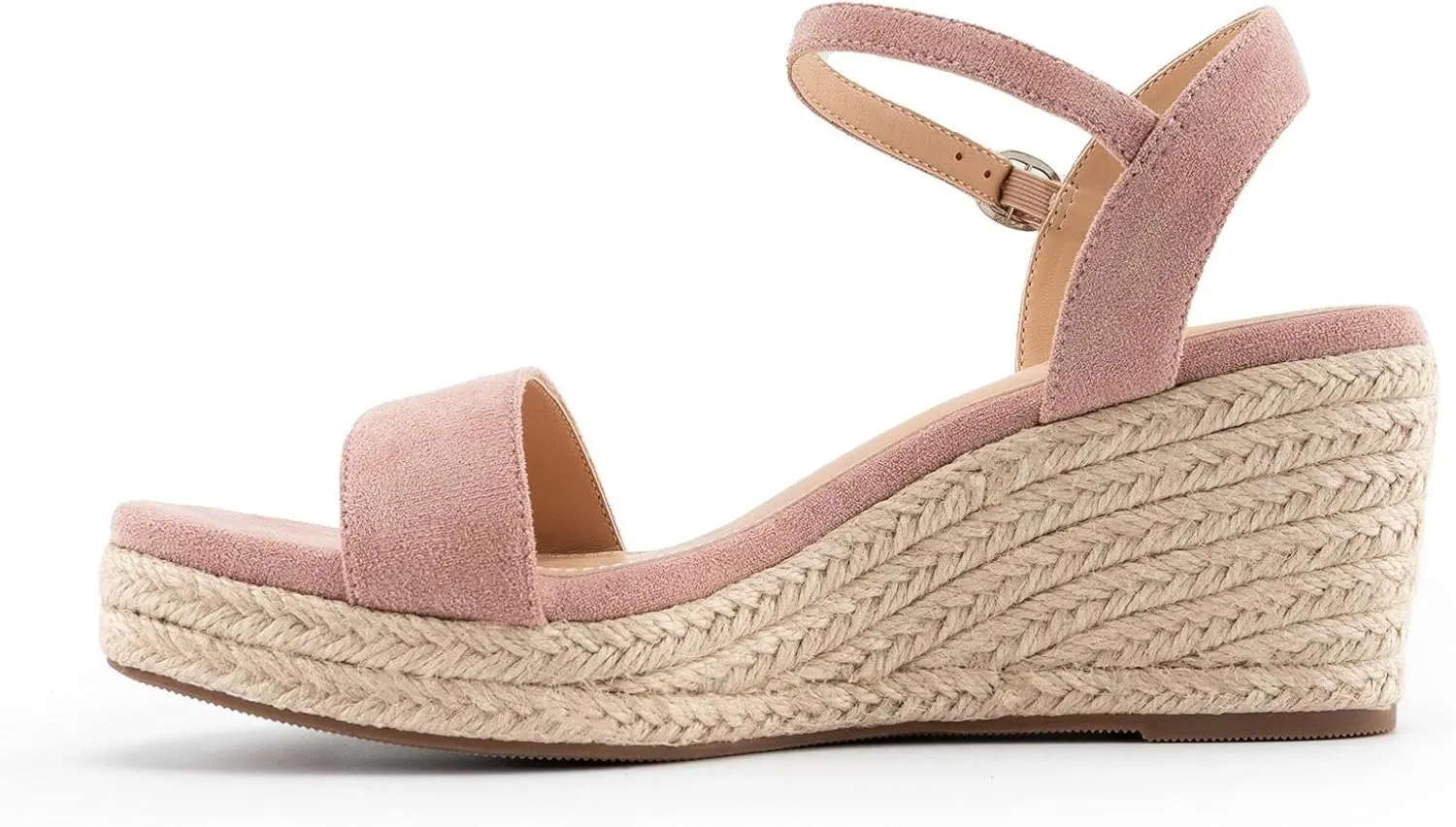 DREAMCIA Espadrilles Wedge Platform Sandals for Women Strappy Ankle Strap Buckle Open Toe Sandals Dressy Shoes Summer