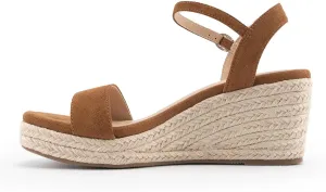 DREAMCIA Espadrilles Wedge Platform Sandals for Women Strappy Ankle Strap Buckle Open Toe Sandals Dressy Shoes Summer
