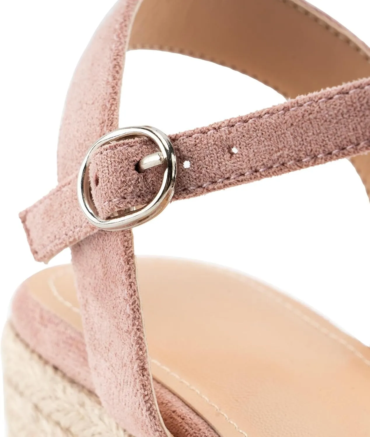 DREAMCIA Espadrilles Wedge Platform Sandals for Women Strappy Ankle Strap Buckle Open Toe Sandals Dressy Shoes Summer