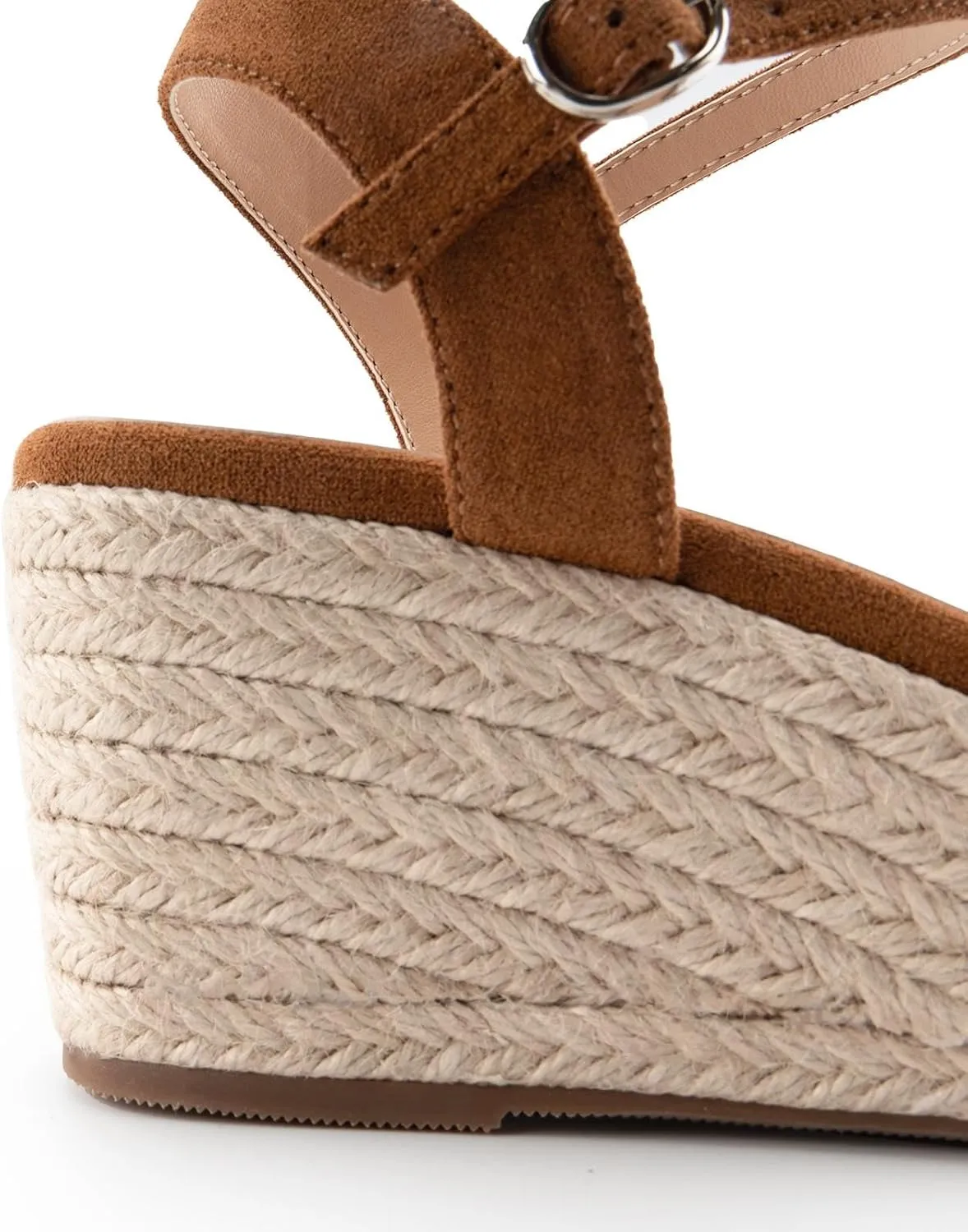 DREAMCIA Espadrilles Wedge Platform Sandals for Women Strappy Ankle Strap Buckle Open Toe Sandals Dressy Shoes Summer