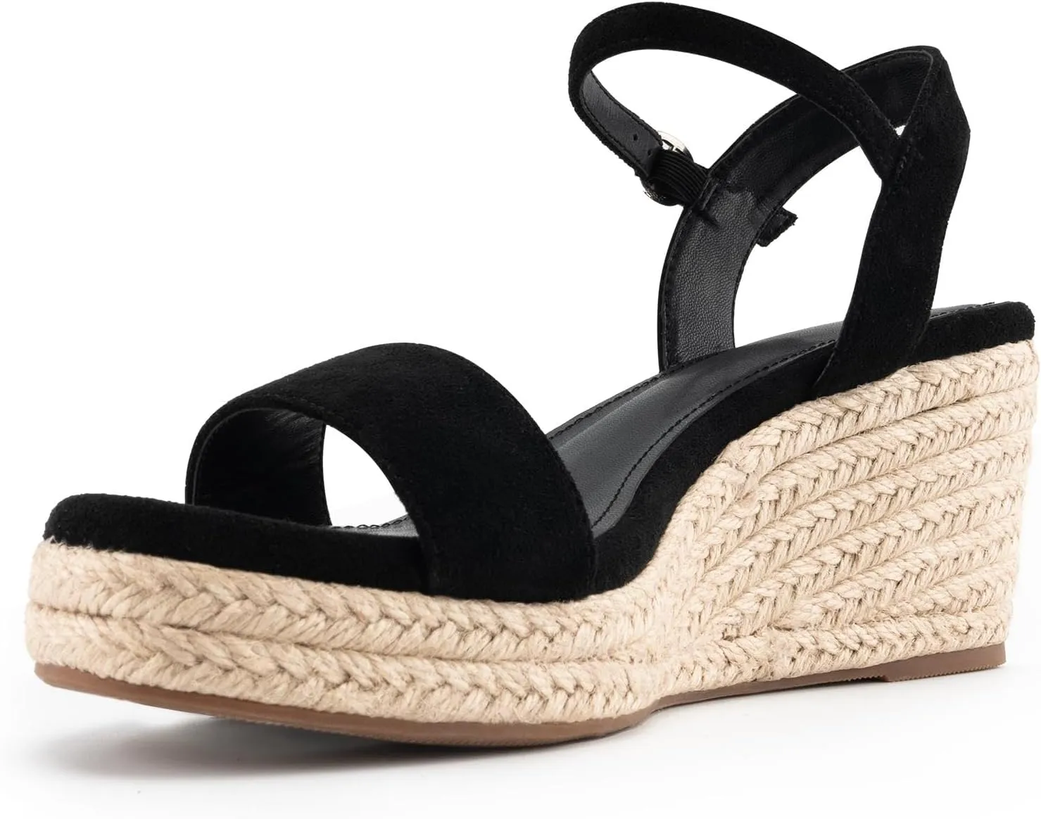 DREAMCIA Espadrilles Wedge Platform Sandals for Women Strappy Ankle Strap Buckle Open Toe Sandals Dressy Shoes Summer