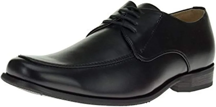 DTI Mens Oxford Dress Shoes Lace-Up Florence Faux Vegan Leather TR693-3 Black