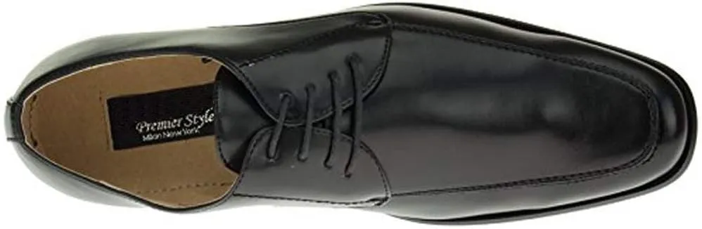 DTI Mens Oxford Dress Shoes Lace-Up Florence Faux Vegan Leather TR693-3 Black