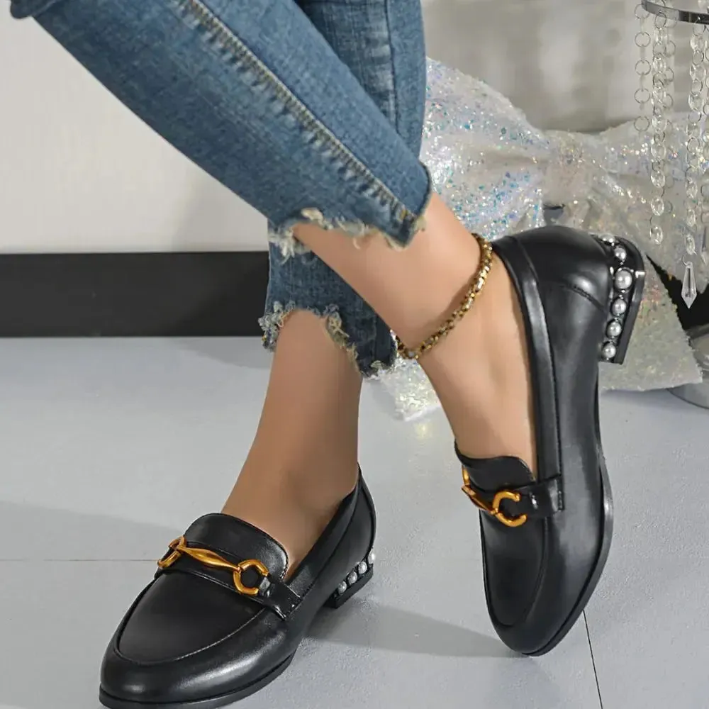 Dynamic | Round Toe Block Heels Loafers