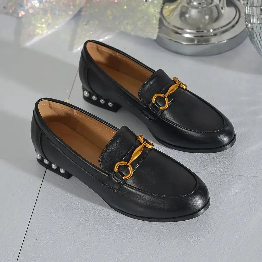 Dynamic | Round Toe Block Heels Loafers