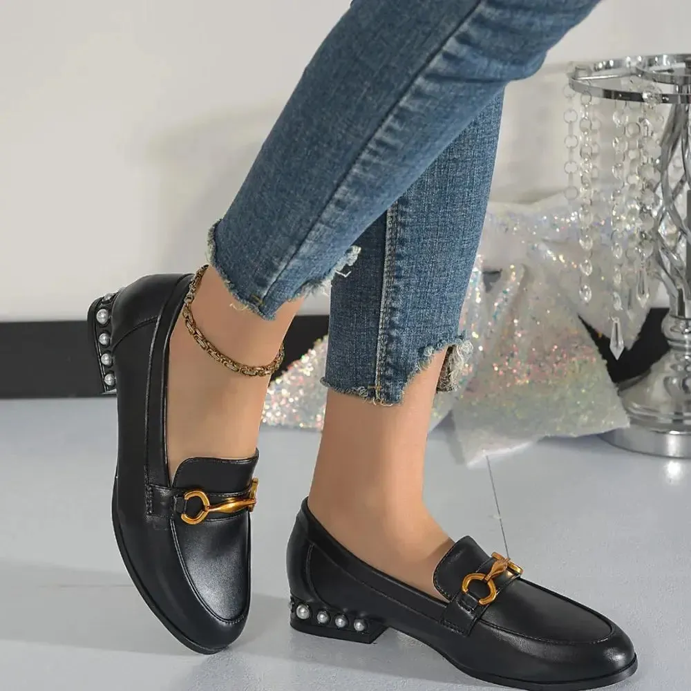 Dynamic | Round Toe Block Heels Loafers