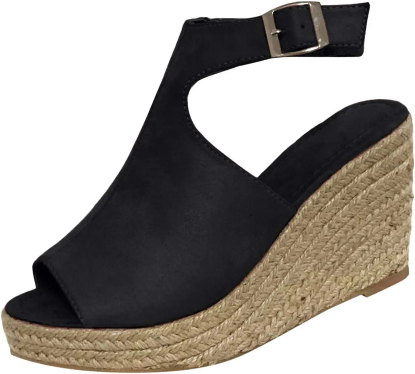 Eduavar Womens Wedge Sandals, Orthopedic Sandals for Women High Wedge Platform Open Toe Sandals with Ankle Strap