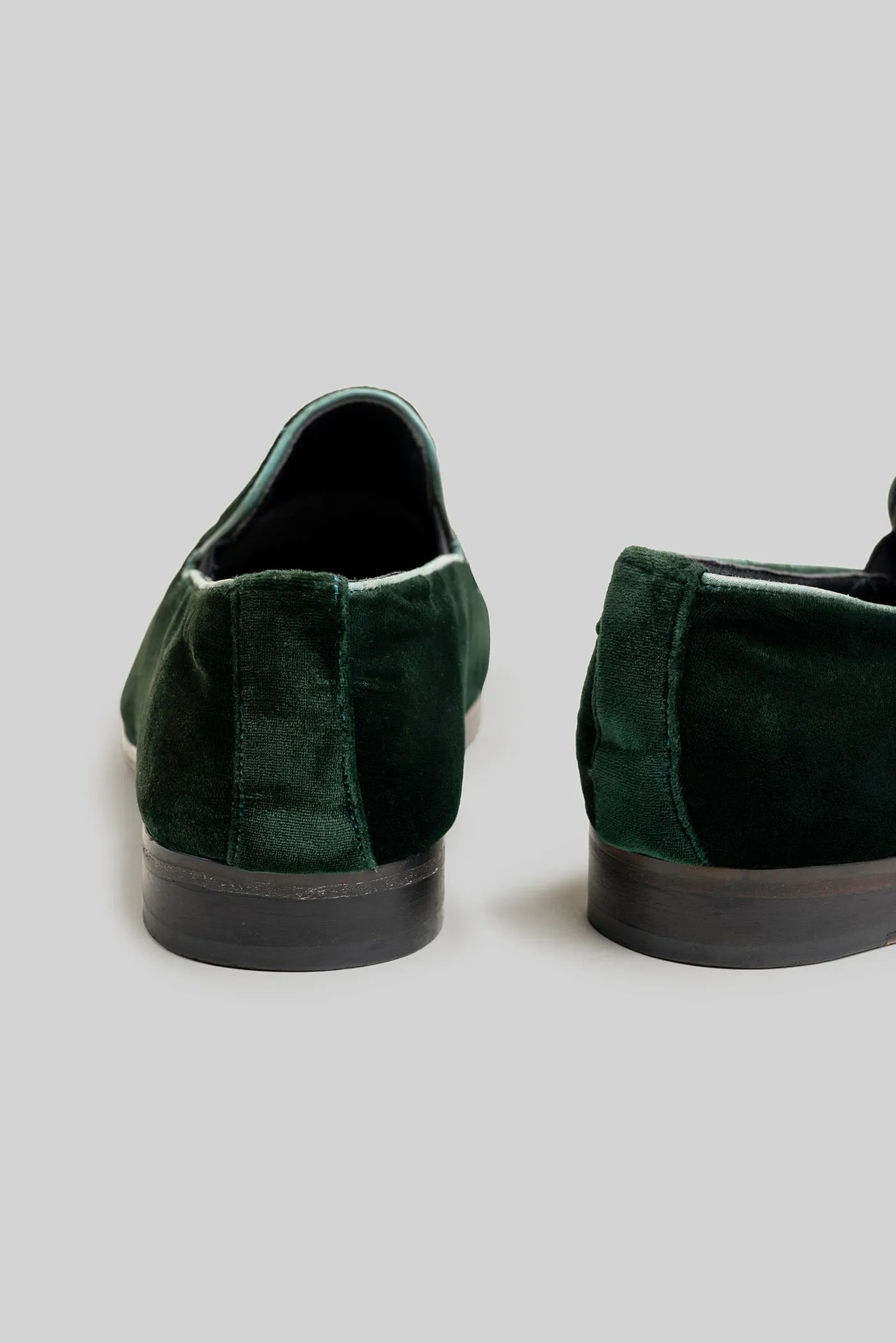 Emerald Green Velvet Loafers