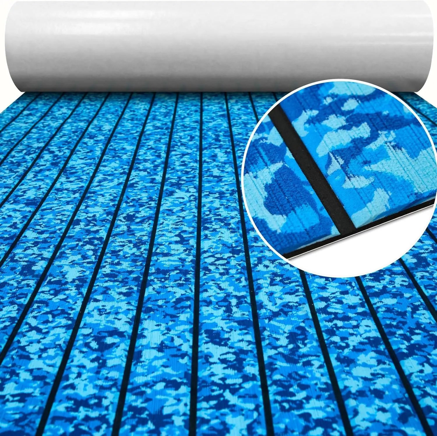 EVA Foam Boat Decking 94" x 45" Self-Adhesive Non-Slip 6mm Camo Marine Deck for Yacht Jet Ski Kayak Fishing