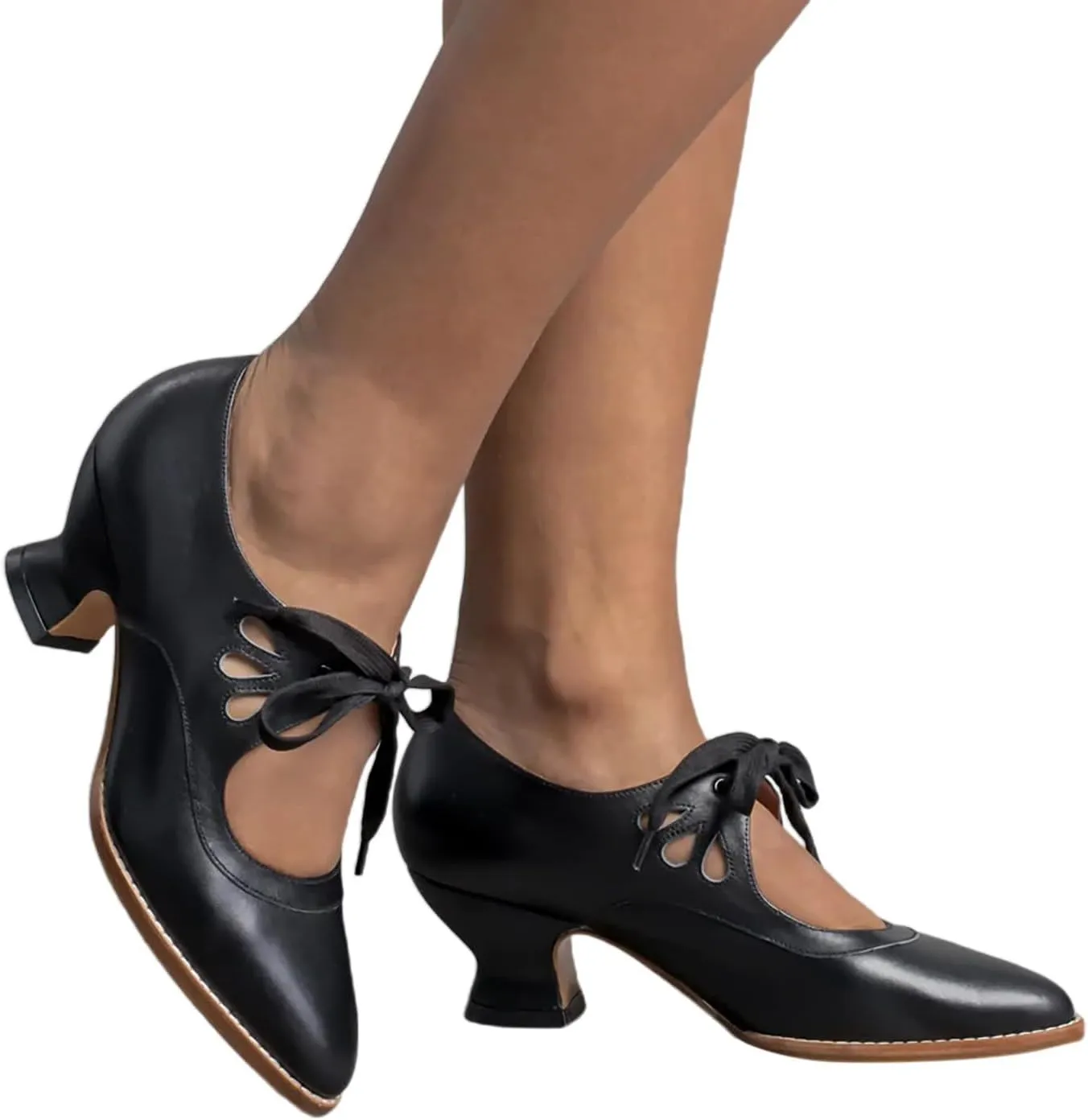 Fall Loafers for Women 2024 Platform Women's Pumps Dressy High Heels Ankle Strap Shoes Lace Up Closed Toe Sandals