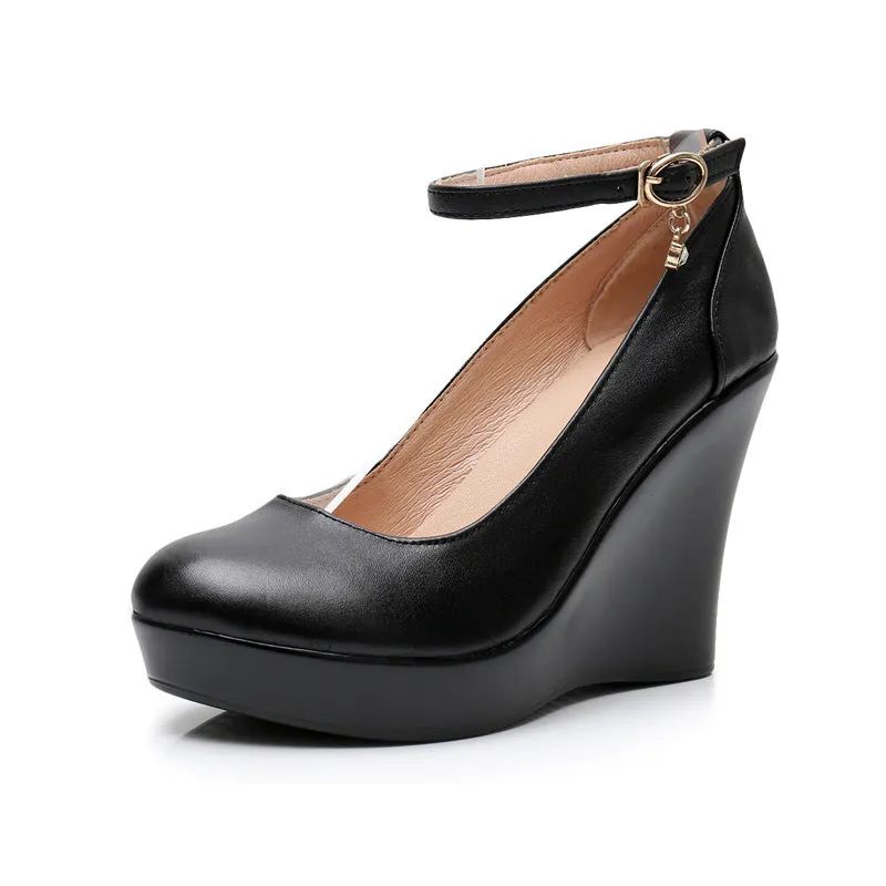 Fashion Ankle Strap High Wedges Platform