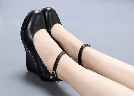 Fashion Ankle Strap High Wedges Platform