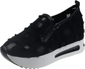 Fashion Sneakers for Women Platform Wedge Sneakers Fashion Embroidery Floral Mesh Air Comfort Chunky Sole Hidden High Heels Slip On Loafers Breathable Walking Work Shoes with Arch Support