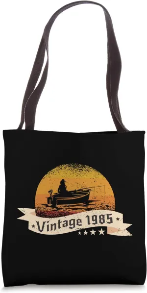Fisher-men Vintage born 1985 Birthday Fishing-boat Fishing Tote Bag