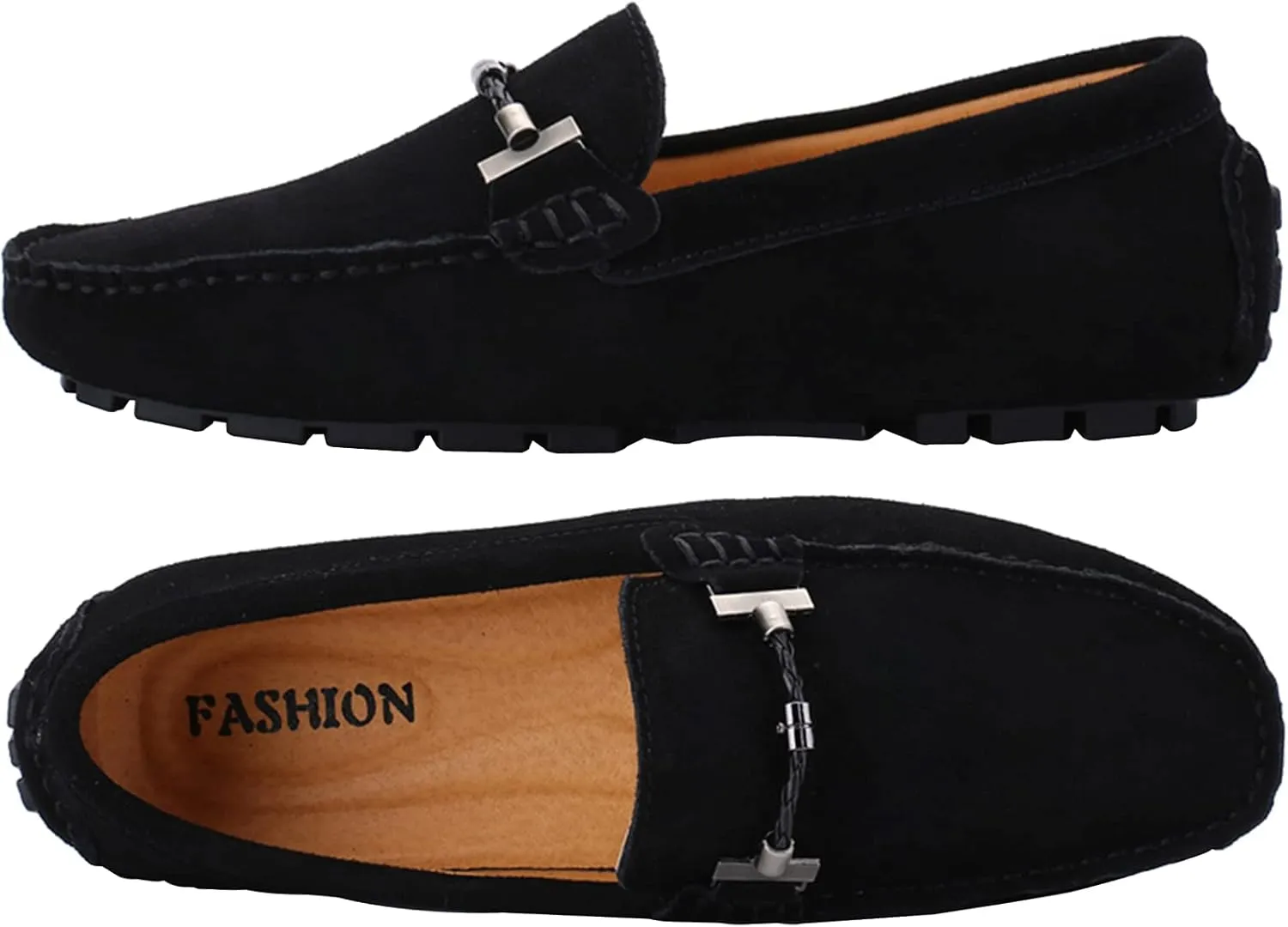 Flat Loafer for Men Suede Leather Slip-on Dress Driving Moccasins Casual Boat Shoes