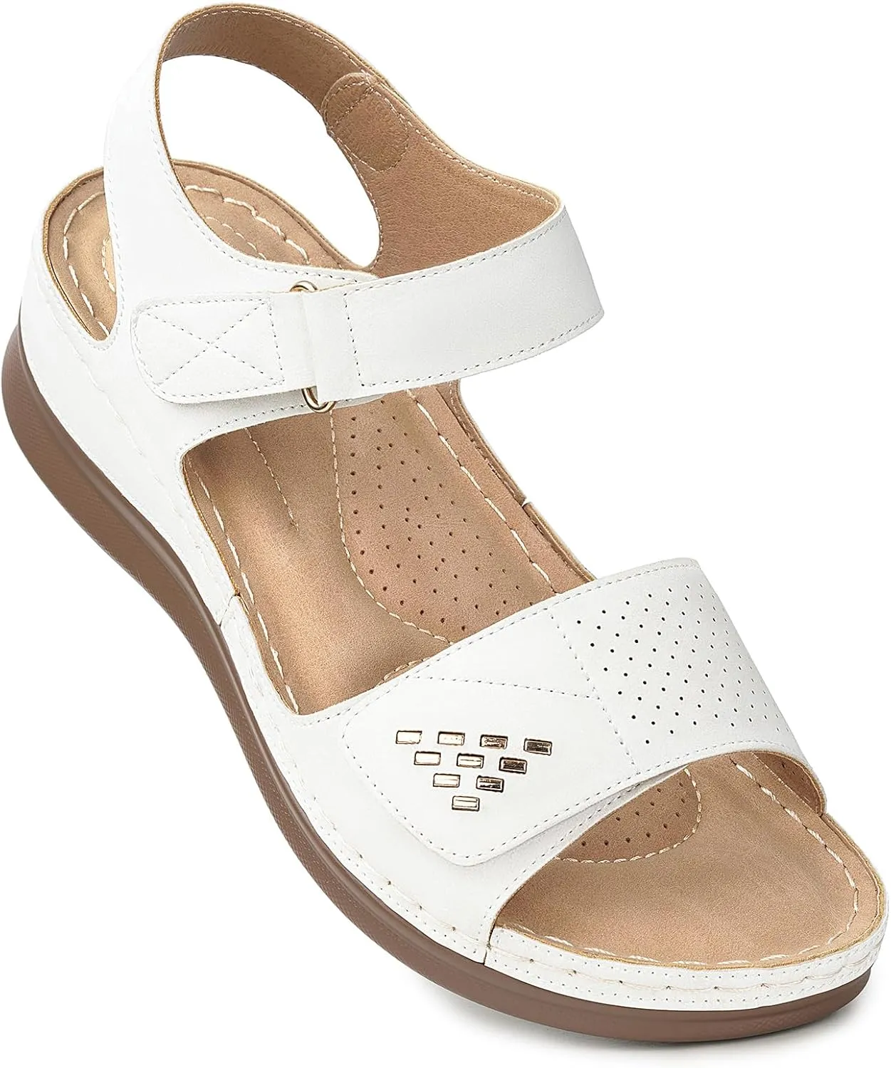 Flat Sandals for Women Comfortable - Low Wedge Womens Sandals Dressy Summer Beach Casual Walking Shoes