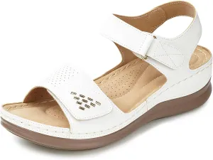 Flat Sandals for Women Comfortable - Low Wedge Womens Sandals Dressy Summer Beach Casual Walking Shoes