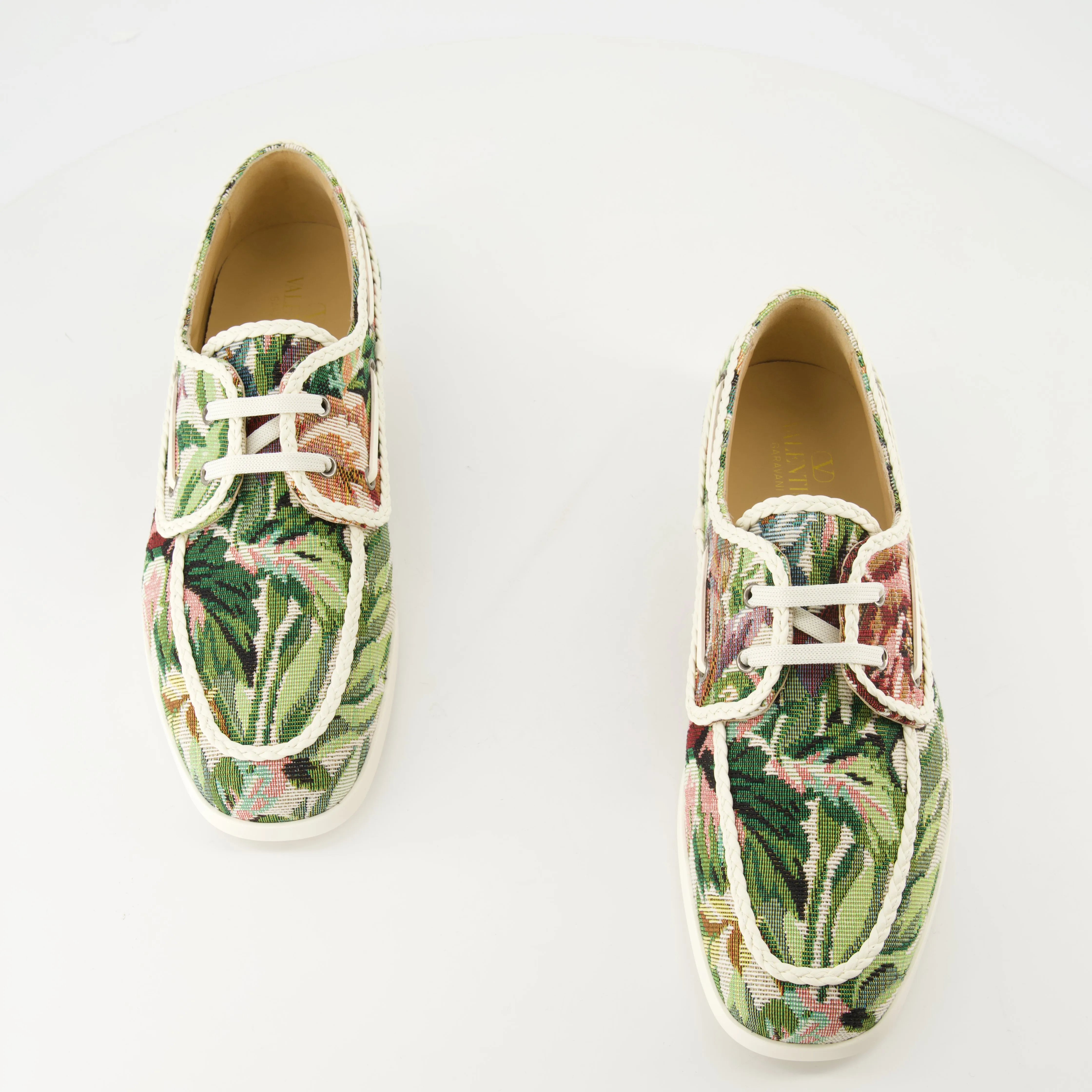 Floral Printed Canvas Boat Shoes