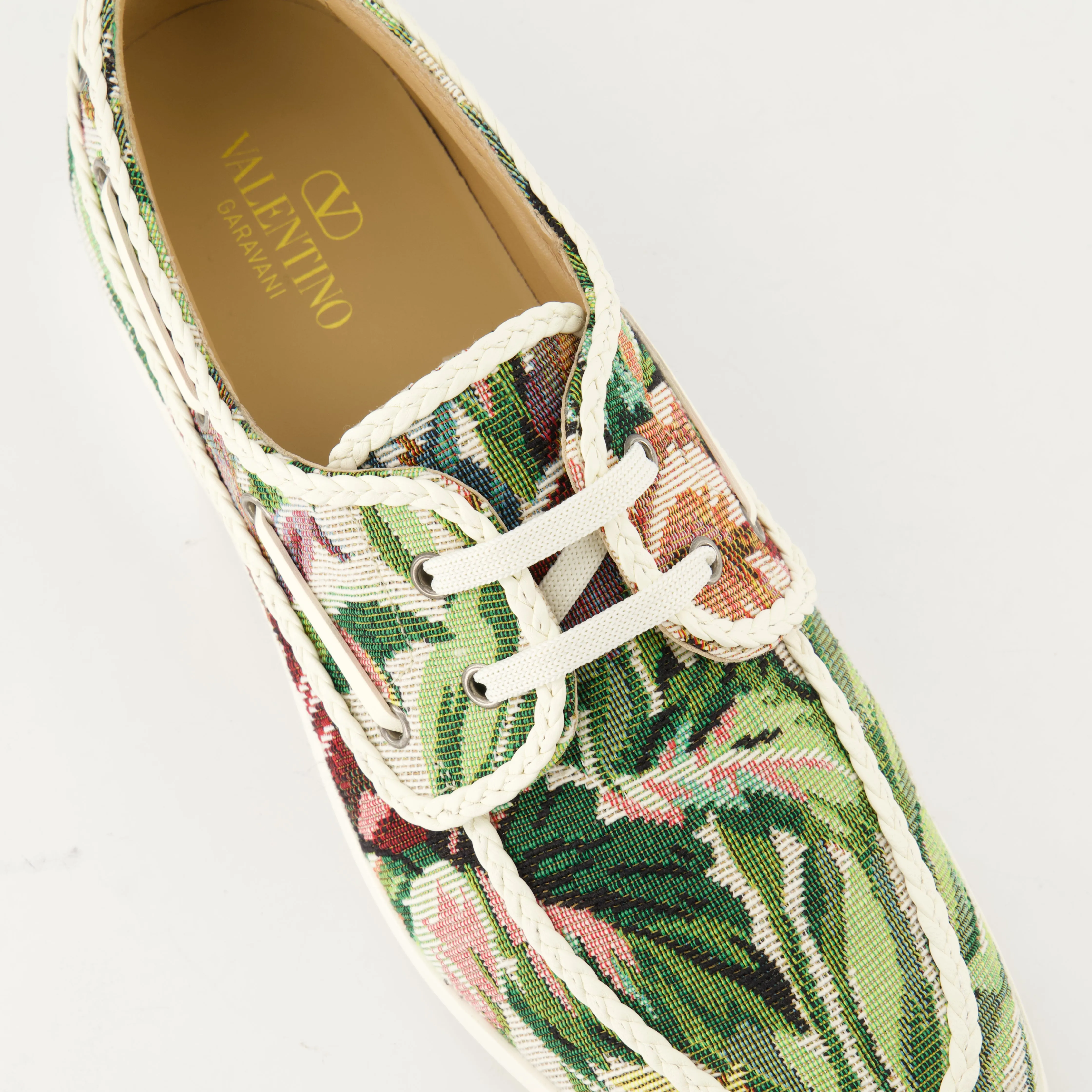 Floral Printed Canvas Boat Shoes