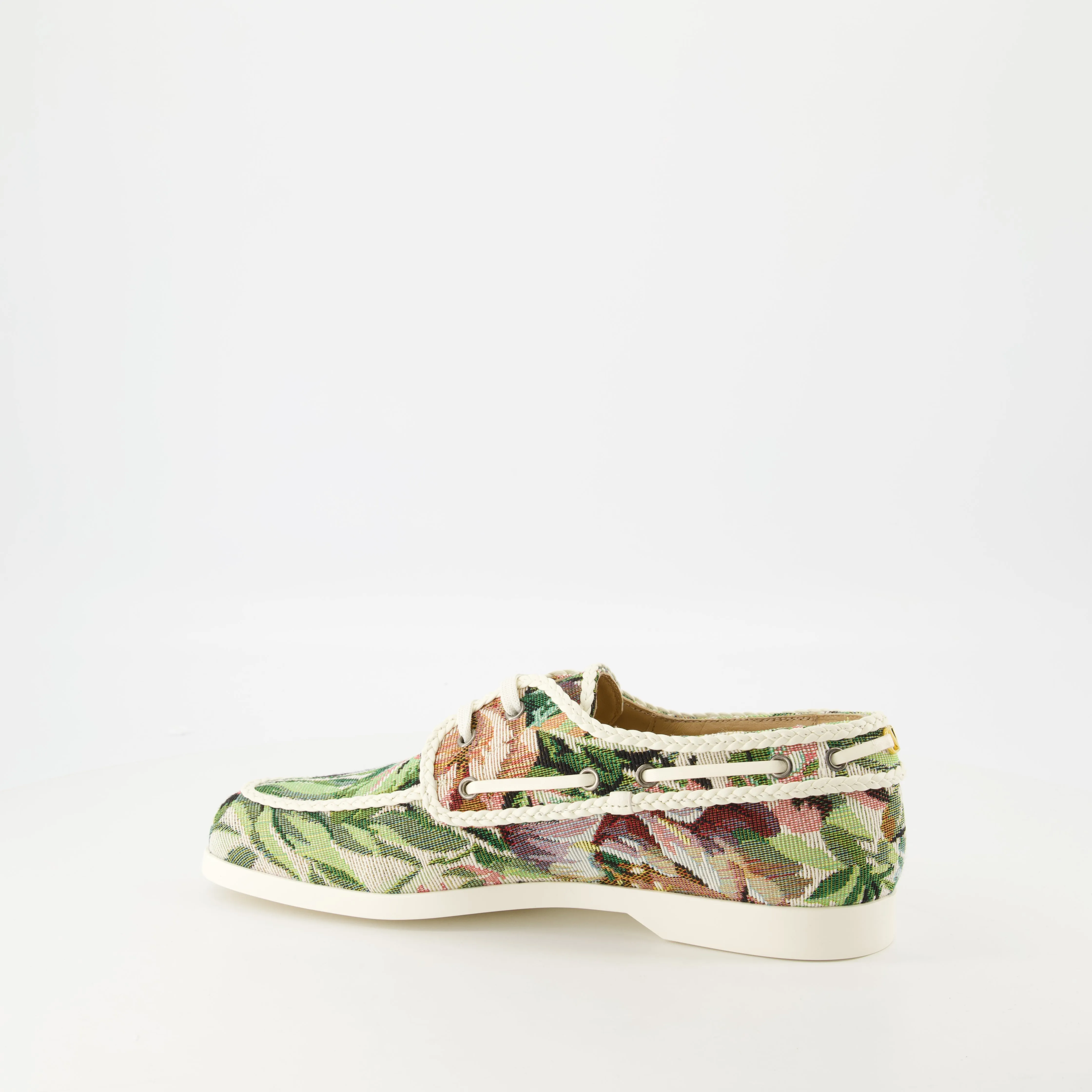 Floral Printed Canvas Boat Shoes