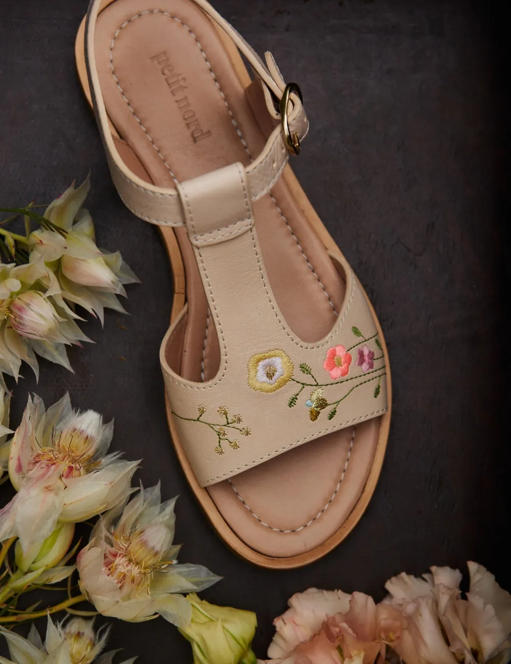 Flower Pop Abby sandal - Cream