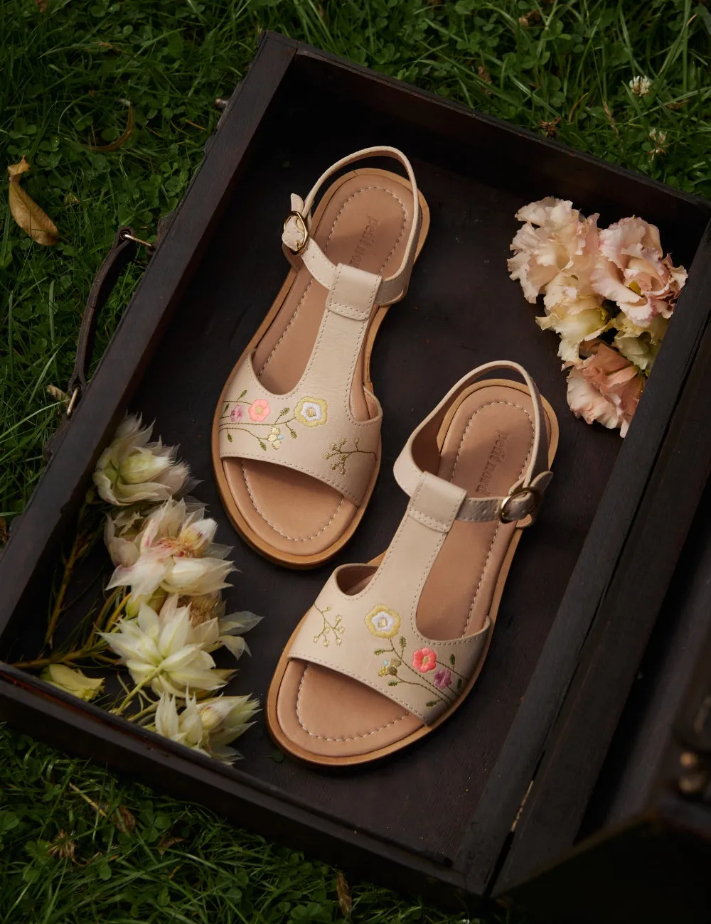 Flower Pop Abby sandal - Cream