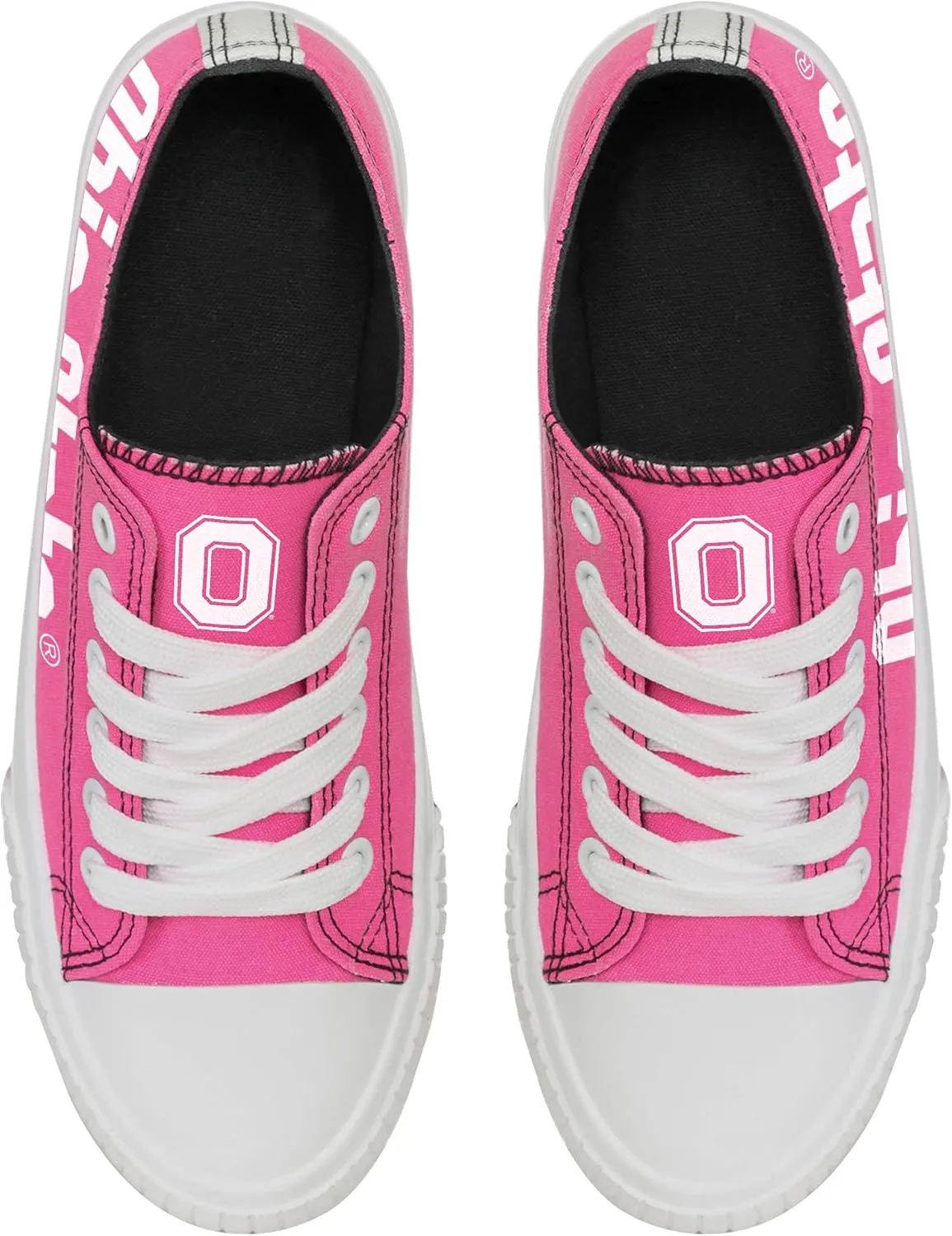 FOCO Women's NCAA NCAA College Canvas Stripe Slip On Shoes