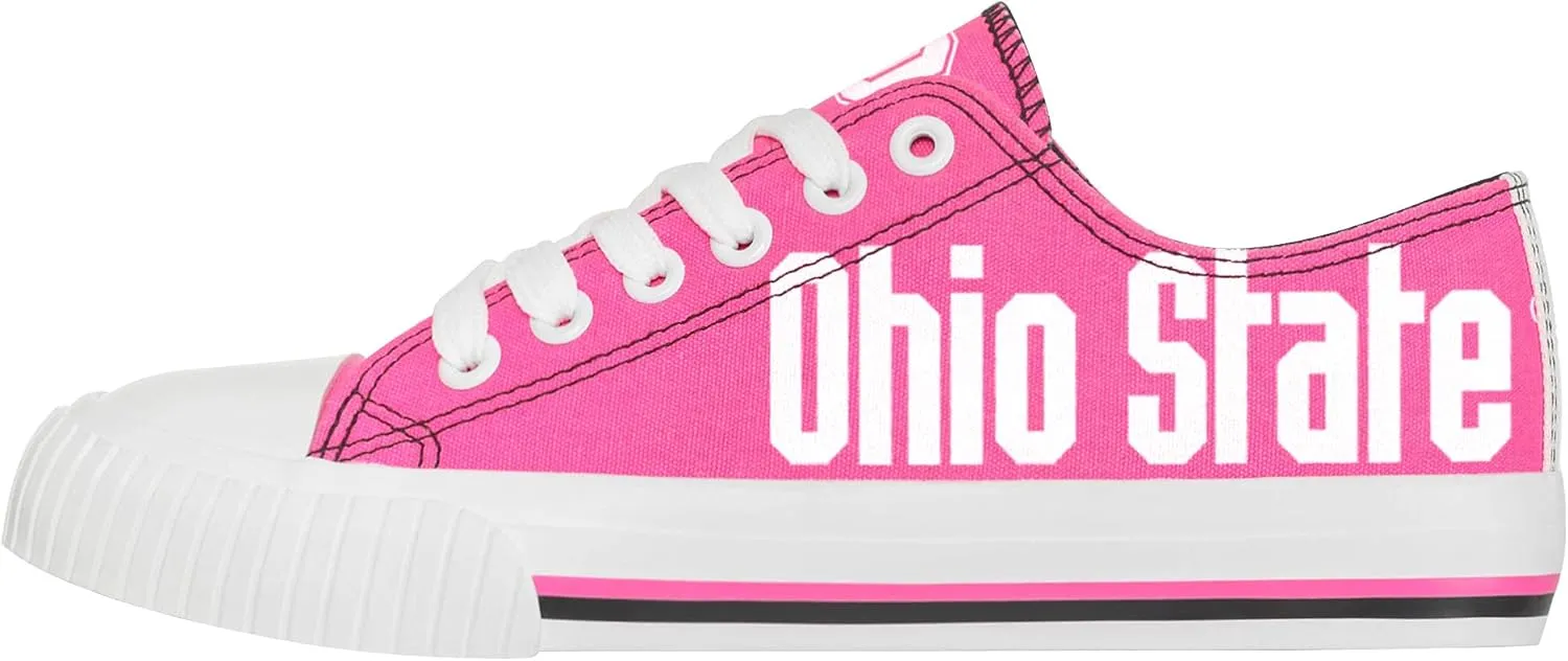 FOCO Women's NCAA NCAA College Canvas Stripe Slip On Shoes