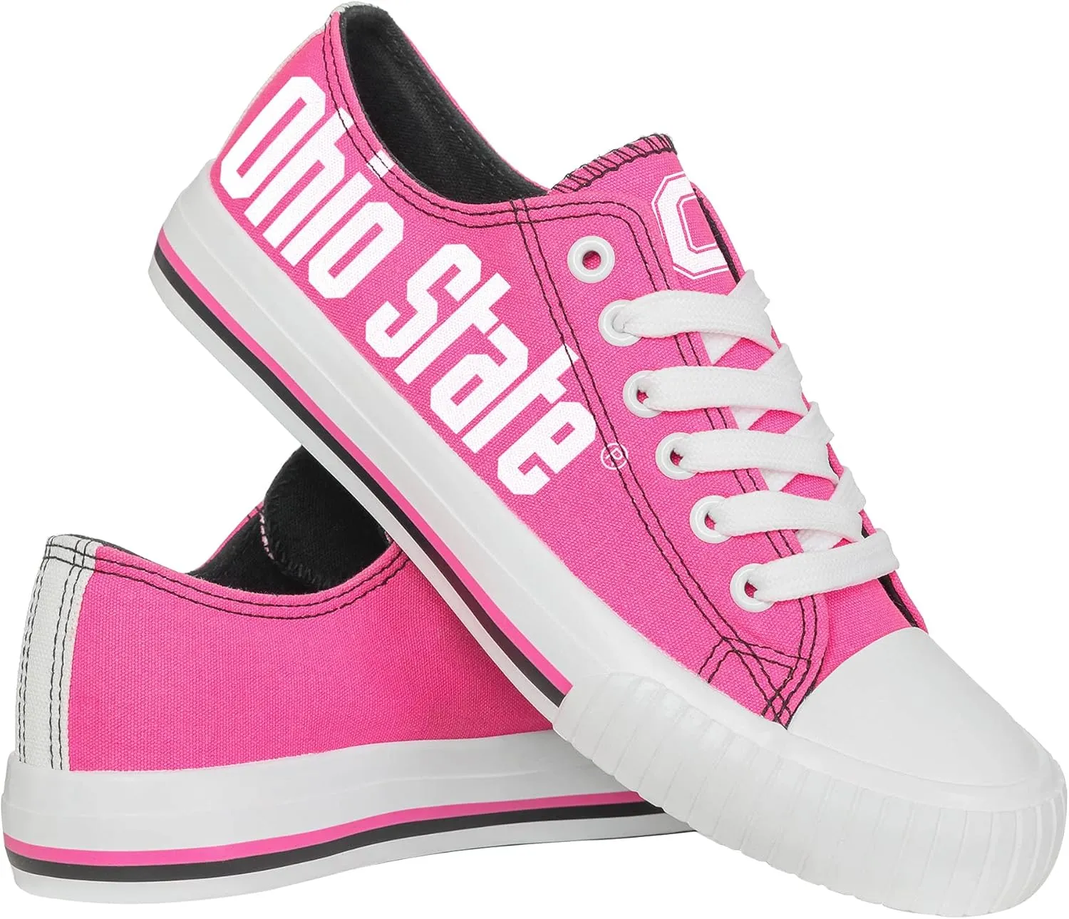 FOCO Women's NCAA NCAA College Canvas Stripe Slip On Shoes