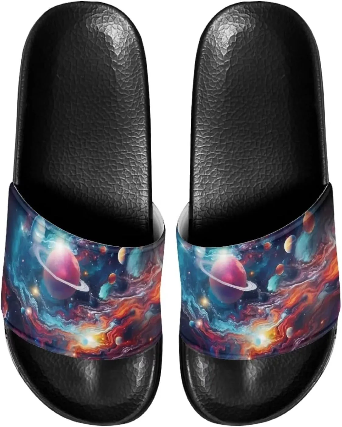 Forchrinse Tie Dye Sea Turtle Unisex Slide Sandals for Women Men Cool Animal Print Summer Slippers House Shower Shoes