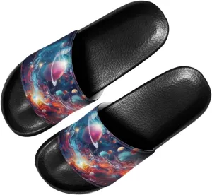Forchrinse Tie Dye Sea Turtle Unisex Slide Sandals for Women Men Cool Animal Print Summer Slippers House Shower Shoes