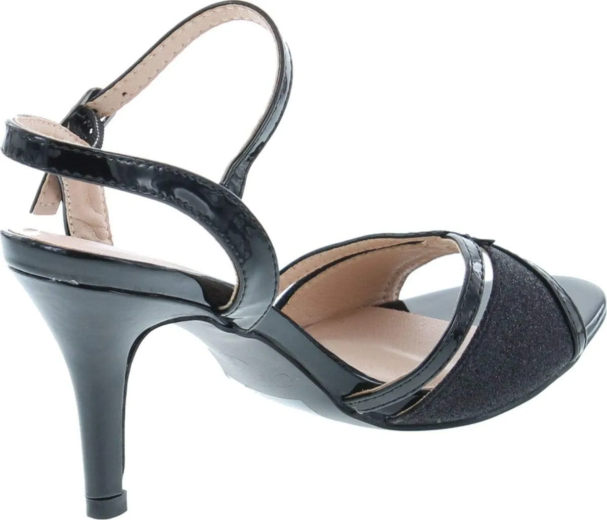 Forever Villa-04 Women's Glitter Metallic Ankle Strap Buckle Wrapped Heel Sandals