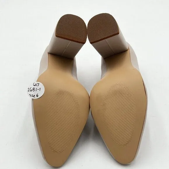 FOWT Grey Rolled Single Belt Loafers Pointed Toe High Chunky Heel Pumps