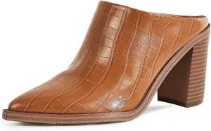 FOWT Women Pointed Toe Slip On Mules Stacked Block High Heel Sandal Comfortable Daily Party Nightclub Proms Shoes Size 4-16 US