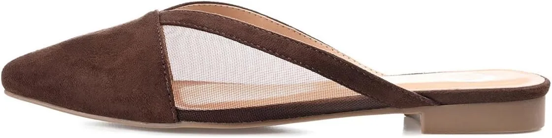 FOWT Women Trendy Pointed Toe Slip On Mesh Flat Heel Slippers Comfortable Ladies Summer Vacation Casual Shoes Size 4-16 US